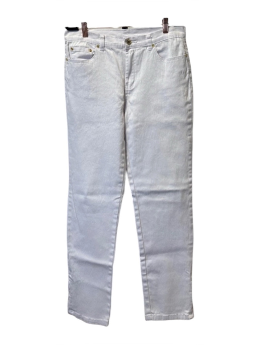 DG2 by Diane Gilman White Straight-Leg Jeans